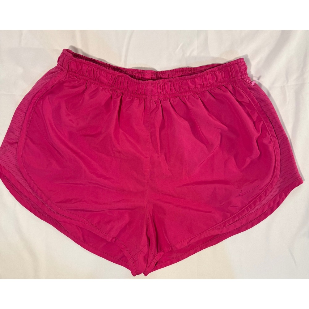 Nike Dri-FIT Womens Pink Running Shorts Mesh Panels Large